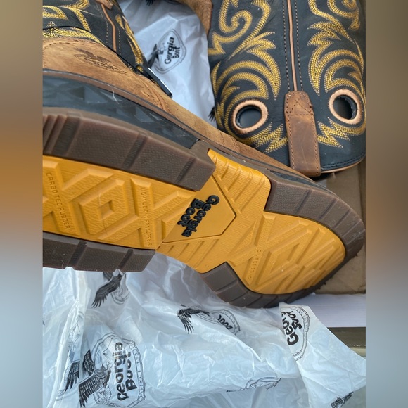 Georgia Boot Carbo-Tec LT Steel Toe Waterproof Pull On Work Boot Black & Brown. - Picture 5 of 9